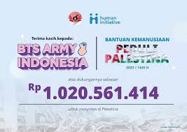 BTS ARMY Indonesia Kumpulkan Lebih dari Rp1 Miliar untuk Bantu Palestina