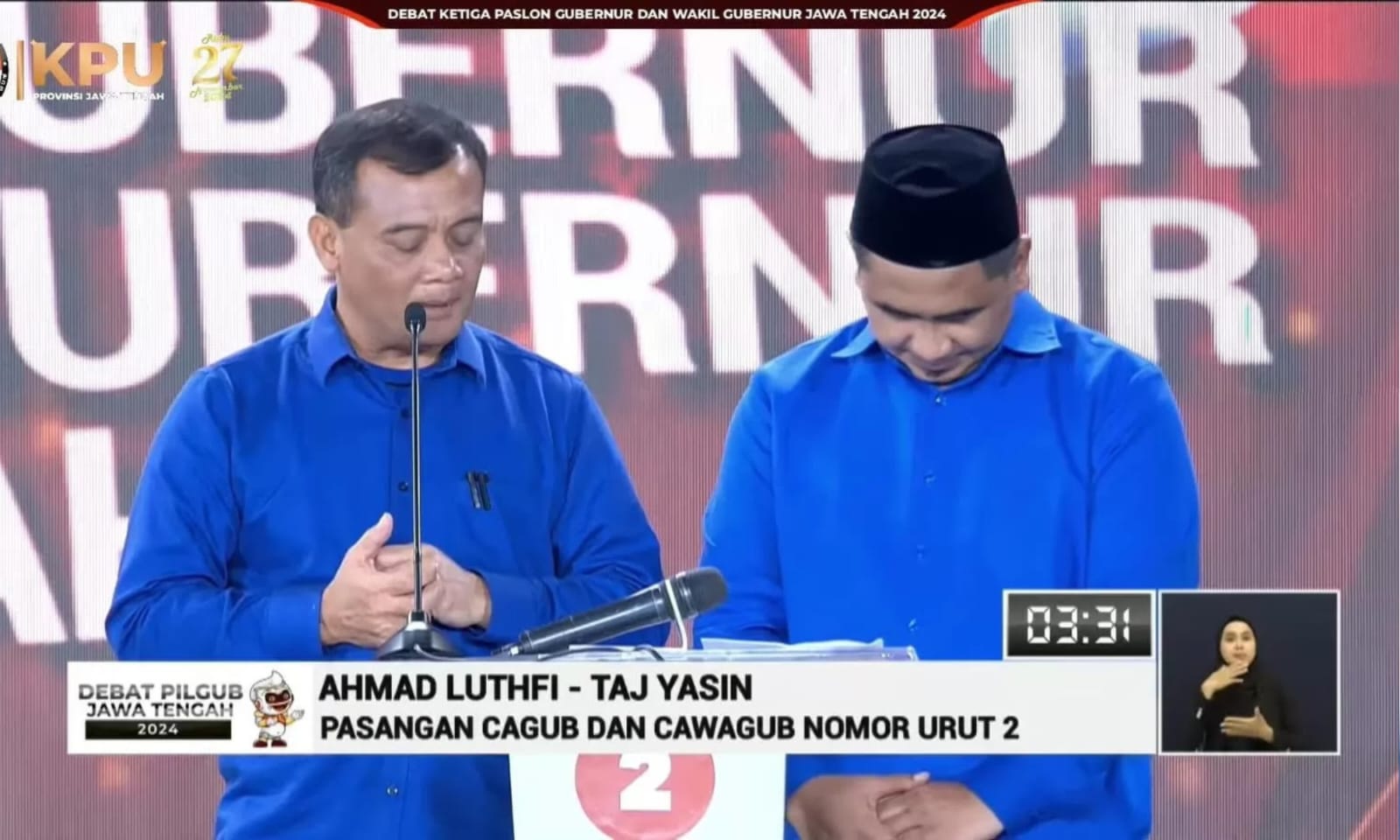 Quick Qount Pilkada Jateng 2024: Luthfi-Taj Yasin Unggul