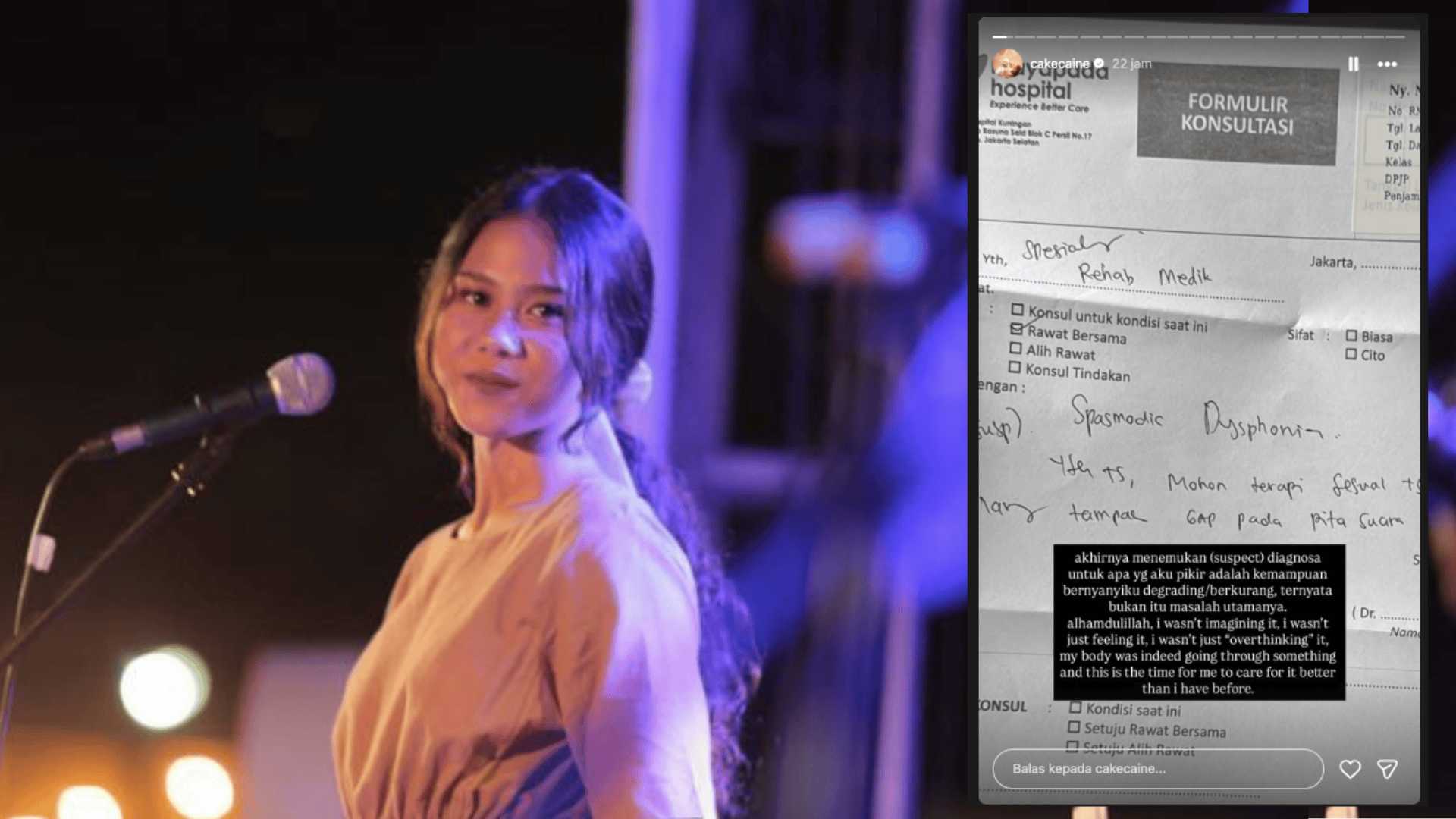 Tetap Manggung Sambil Terapi, Nadin Amizah Curhat Alami Gangguan Syaraf pada Pita Suara