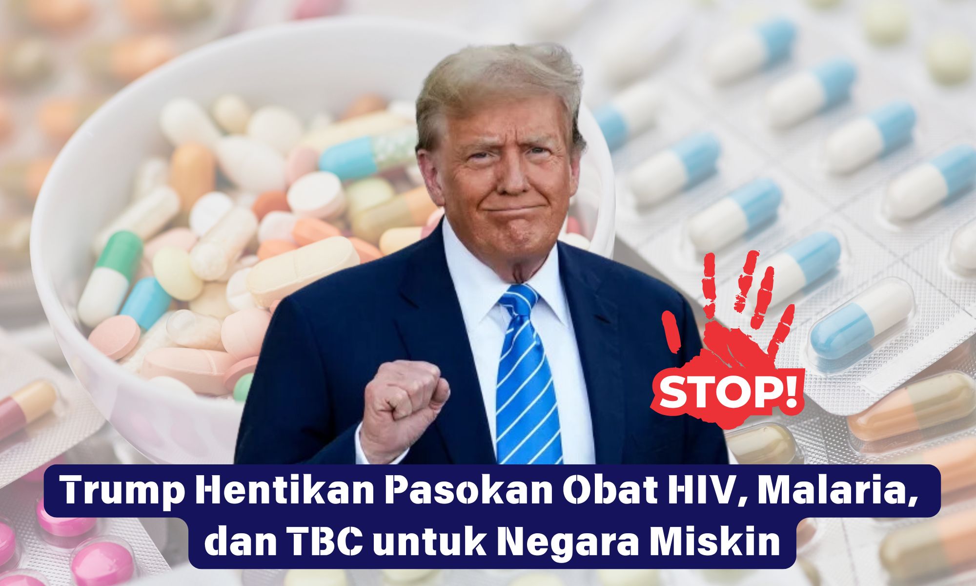 Trump Hentikan Pasokan Obat HIV, Malaria, dan TBC untuk Negara Miskin