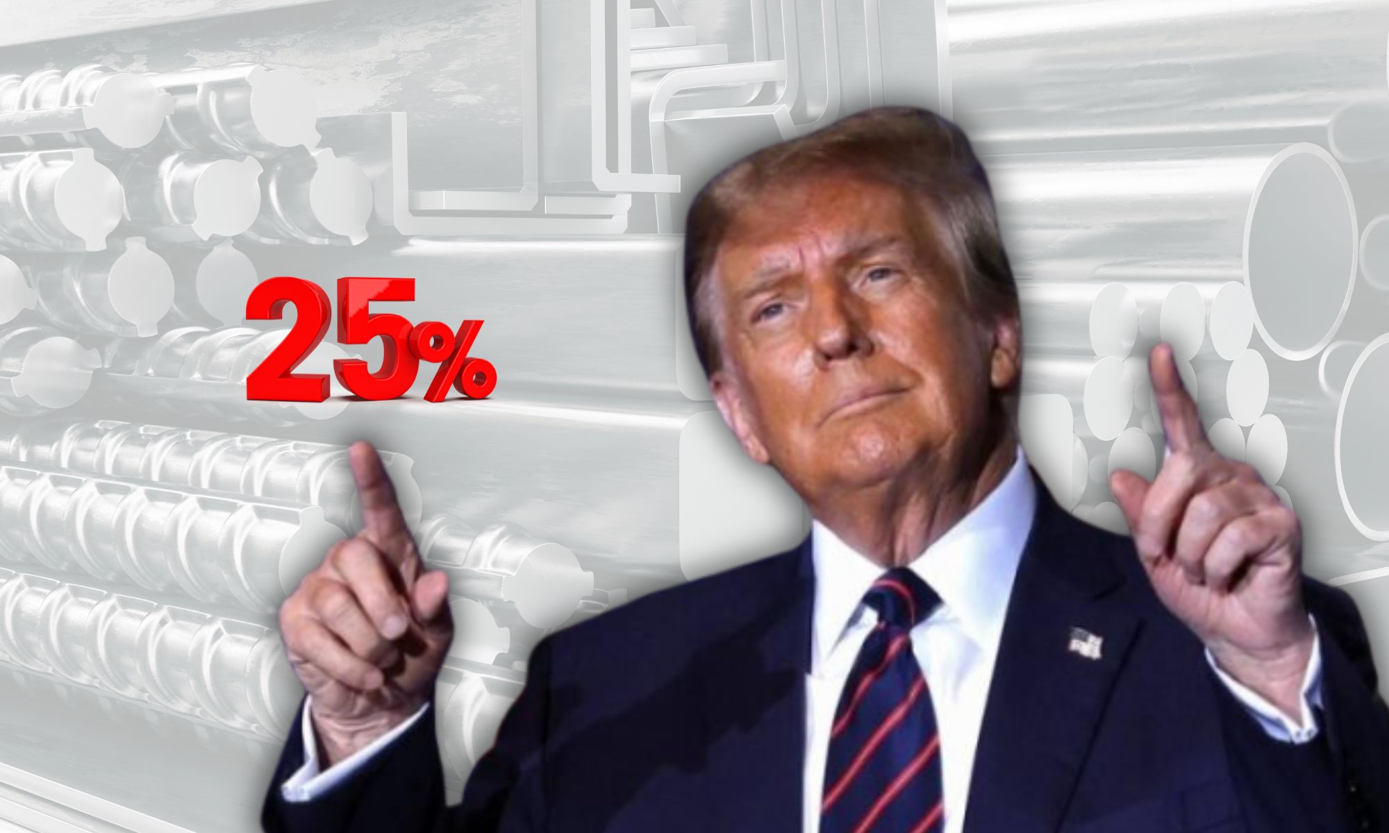 Trump Umumkan Tarif Timbal Balik, Impor Baja dan Almunium Kena Tarif 25%