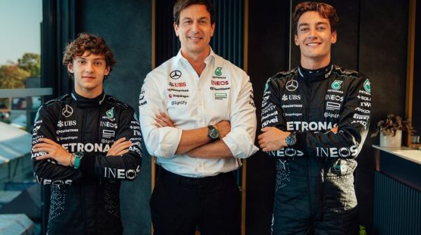 Mercedes AMG F1 Team: Kimi Antonelli, Toto Wolff, dan George Russell